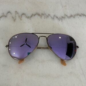 Ray-Ban RB3025 Aviator Large Metal Polarized Purple Mirror 58mm